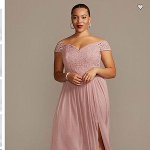 David’s Bridal Off-the-Shoulder Lace Dress